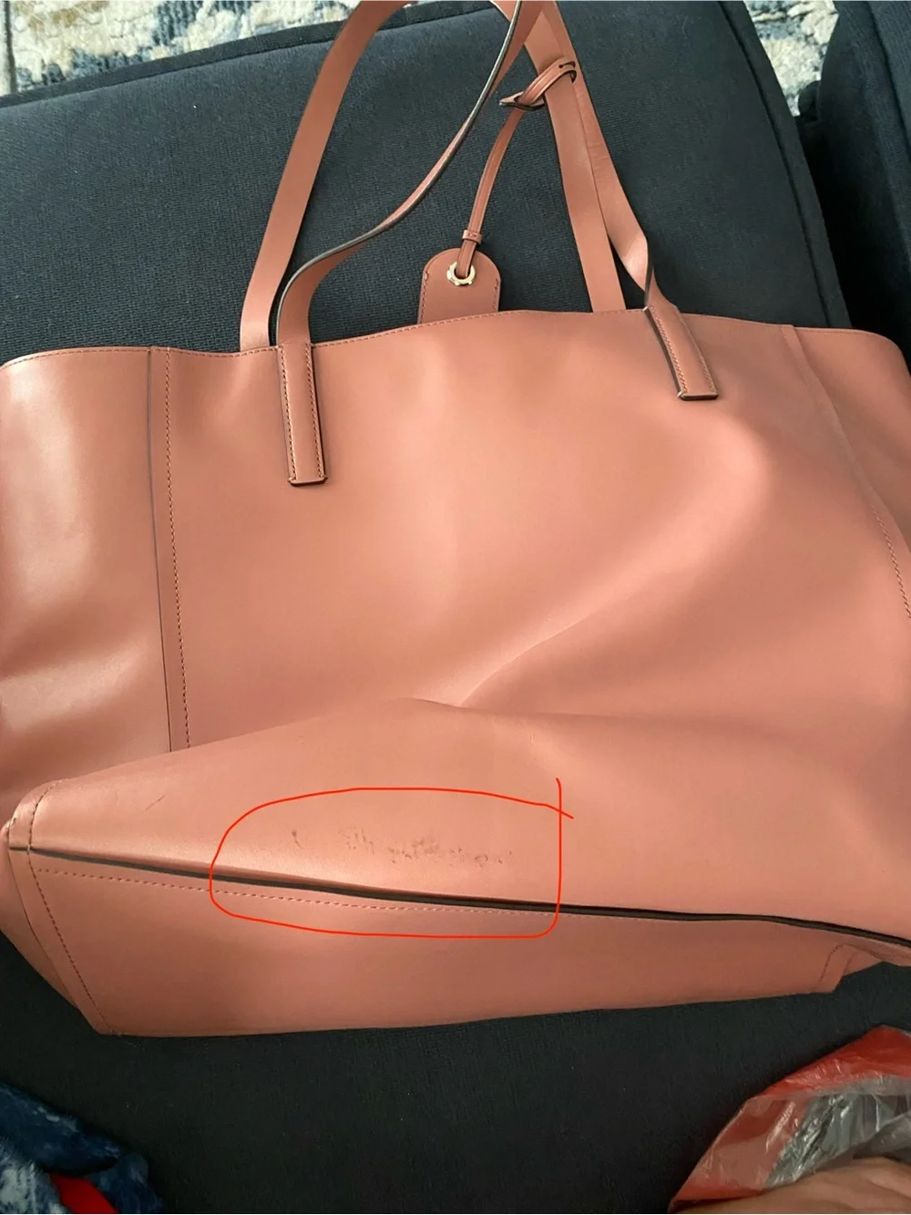 kate spade Rose Mauve Leather Tote with Front Pocket